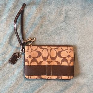 Coach brown wristlet